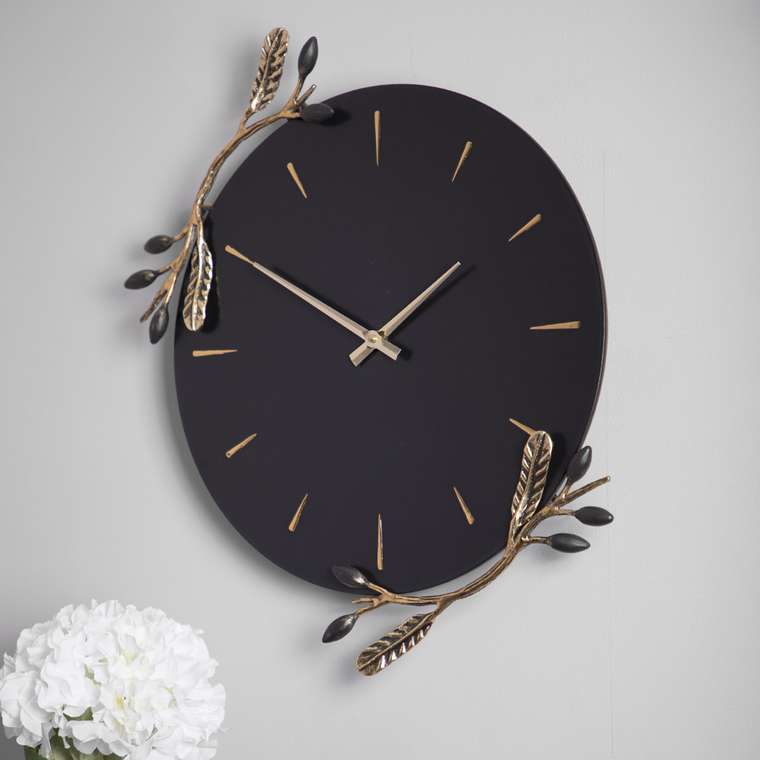 Часы настенные Oliva Branch темно-коричневого цвета