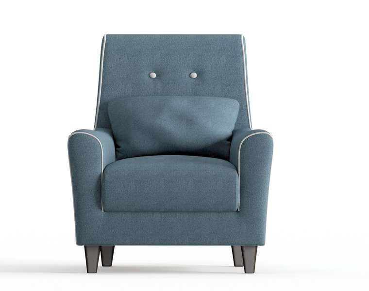 Кресло Мерлин в обивке из велюра светло-синего цвета