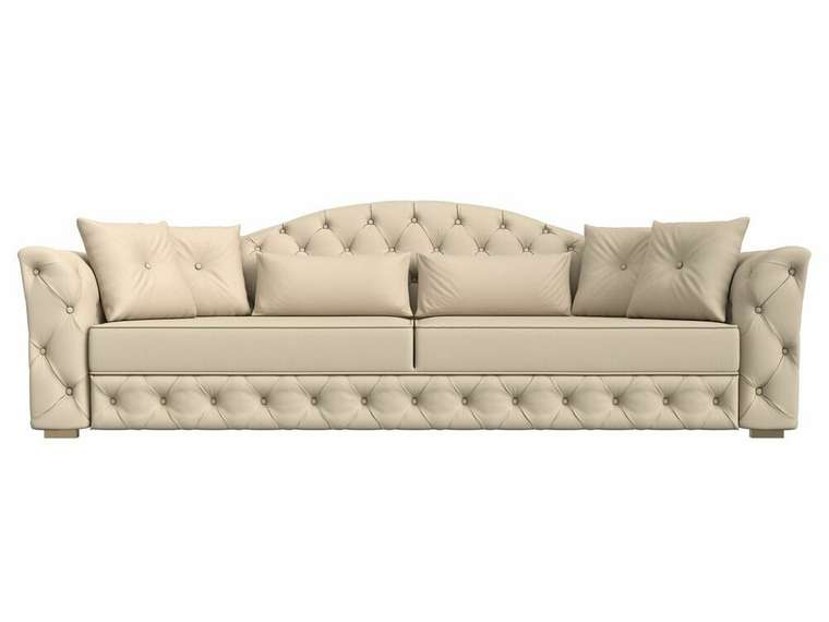 Прямой диван-кровать Артис бежевого цвета (экокожа)