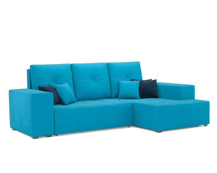 Угловой диван-кровать Монреаль светло-синего цвета правый угол