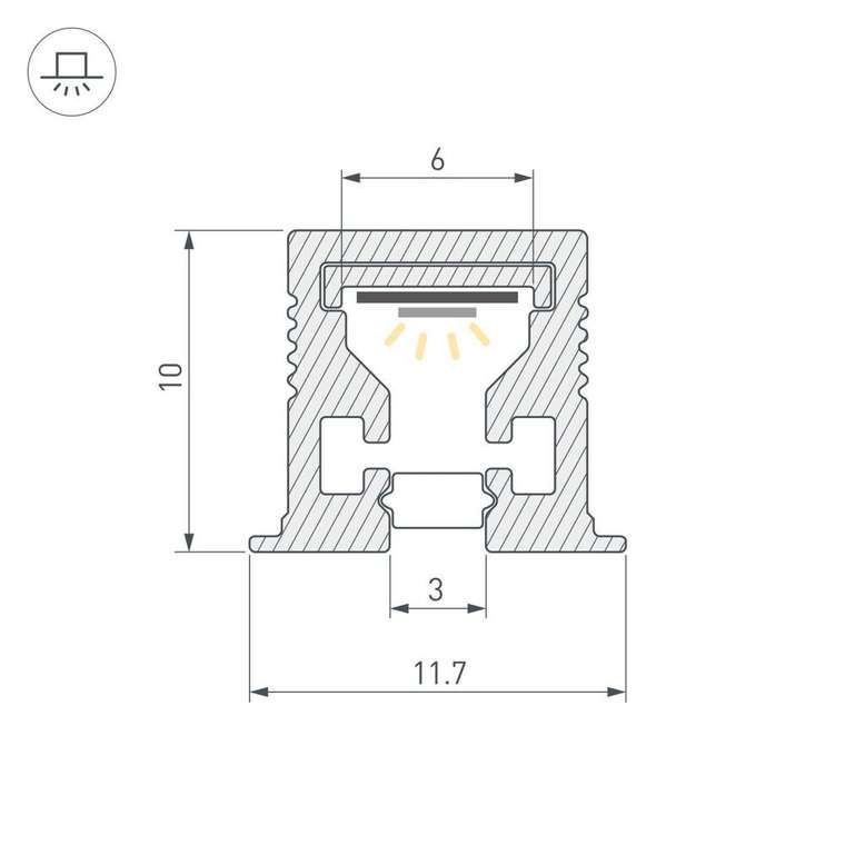Профиль для ленты SL-MINI 058626 (алюминий)