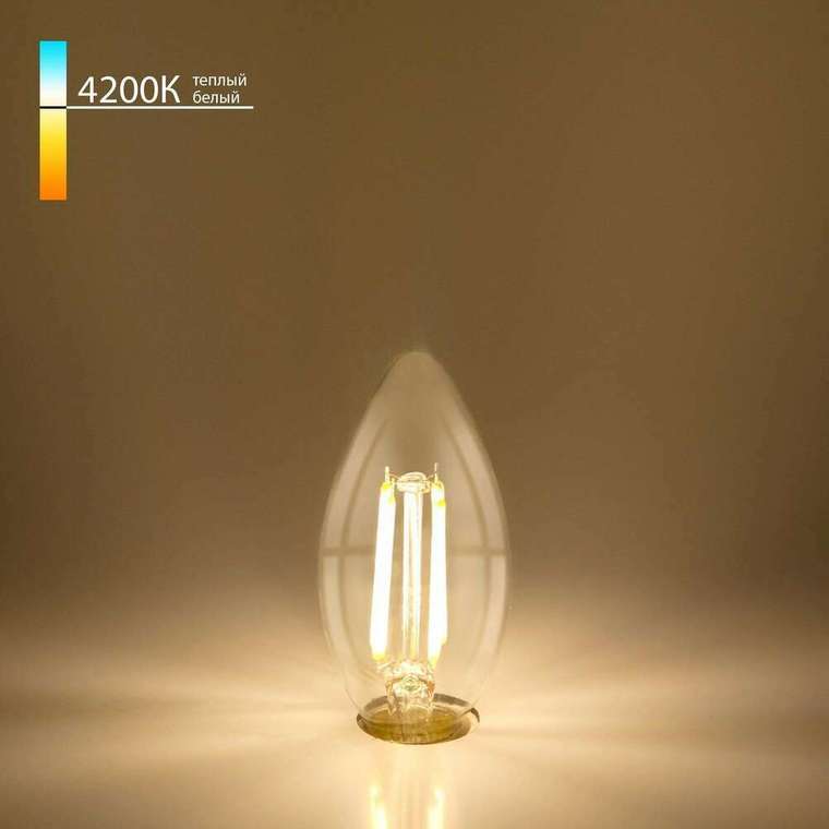 Филаментная светодиодная лампа С35 7W 4200K E14 (C35 прозрачный) BLE1412 формы свечи