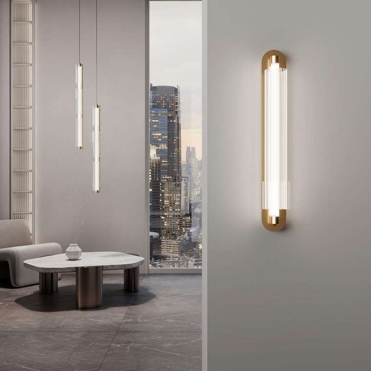 Настенный светодиодный светильник с регулировкой цветовой температуры 2700/3000/4200 К 303071 LED латунь Selina