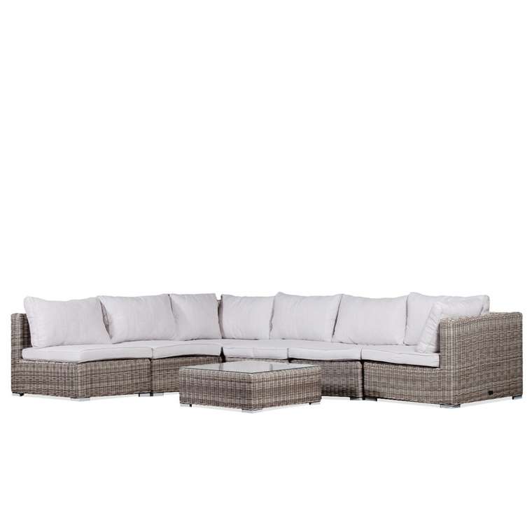 Комплект для отдыха модульный Lausanne из искусственного ротанга серого цвета