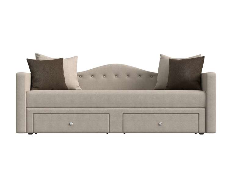 Прямой диван-кровать Дориан бежевого цвета