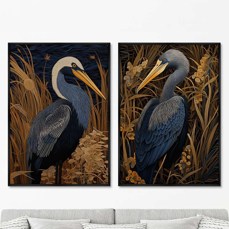 Набор из двух репродукций картин The Birds, 2024г.