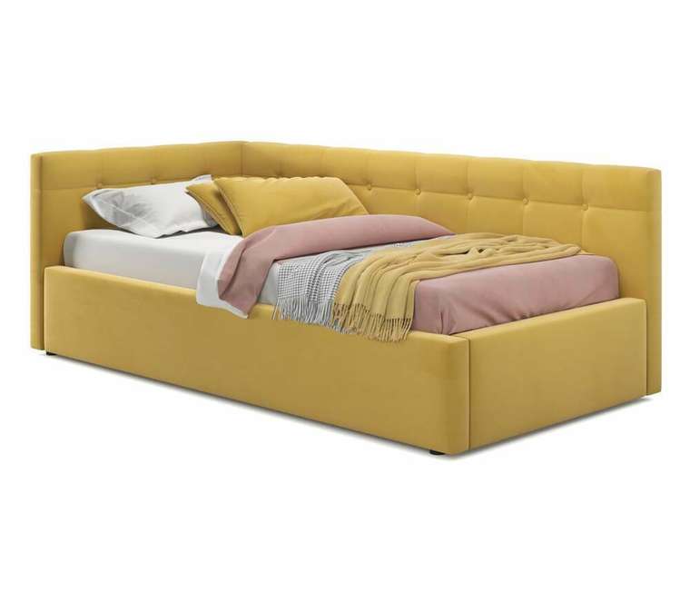 Кровать Bonna 90х200 с подъемным механизмом желтого цвета