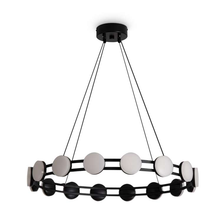 Подвесная люстра Collar 60 бело-черного цвета