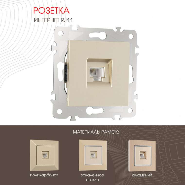 Розетка 203.51-1.shampan (пластик, цвет шампань)