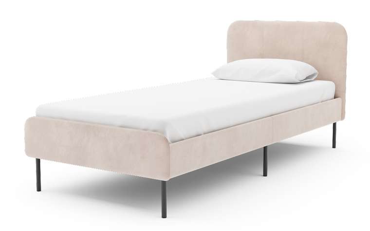 Кровать Элиса 90х200 бежевого цвета без подъемного механизма