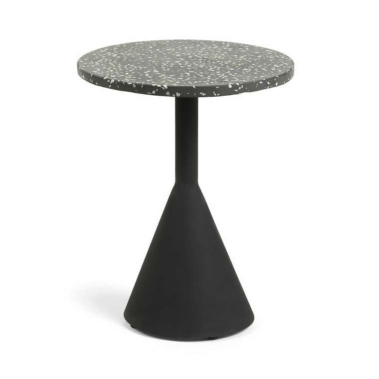 Приставной столик Melano терраццо черного цвета