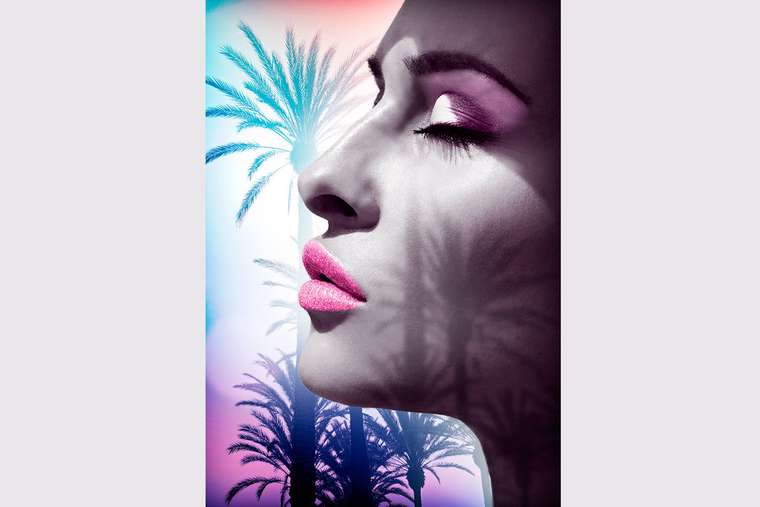 Репродукция Fashion Art Girl Palm Tree