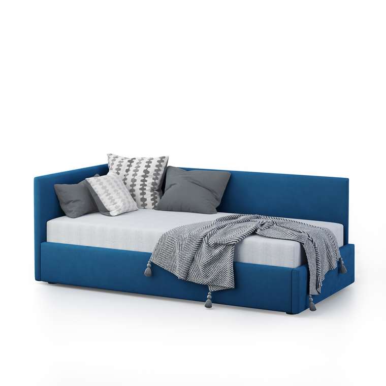 Кровать Меркурий-2 90х200 синего цвета с подъемным механизмом