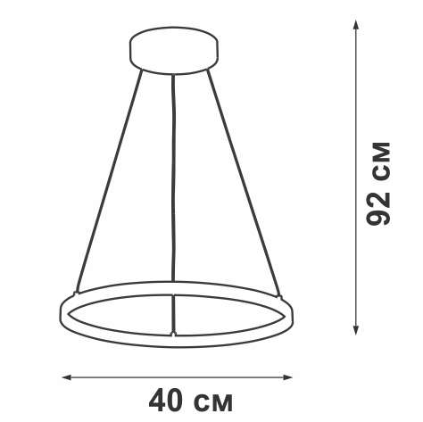 Люстра V4600-1/1S, LED 27Вт, 3900-4200К, 1490лм