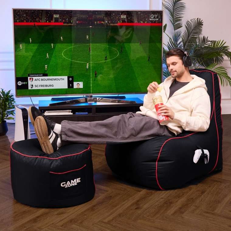 Игровой столик–пуф Game Zone черно-красного цвета