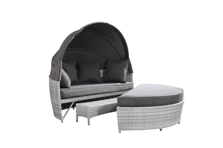 Шезлонг-трансформер Фиджи круглый серо-бежевого цвета