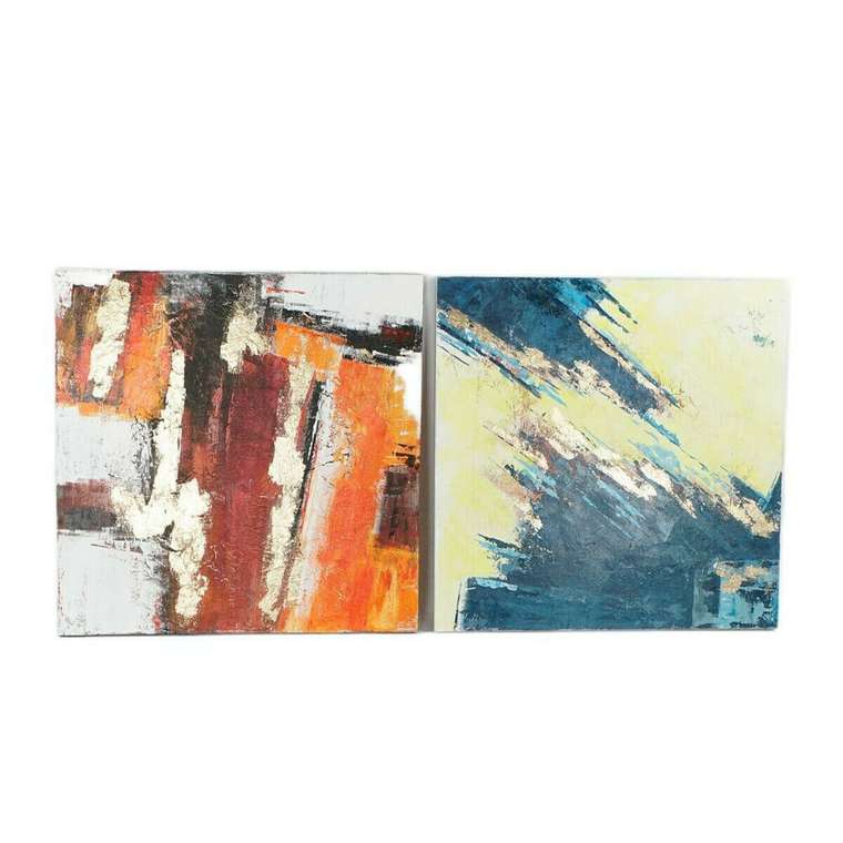 Картина 99,5 x 3,5 x 99,5 cm Абстракция современный (2 штук)