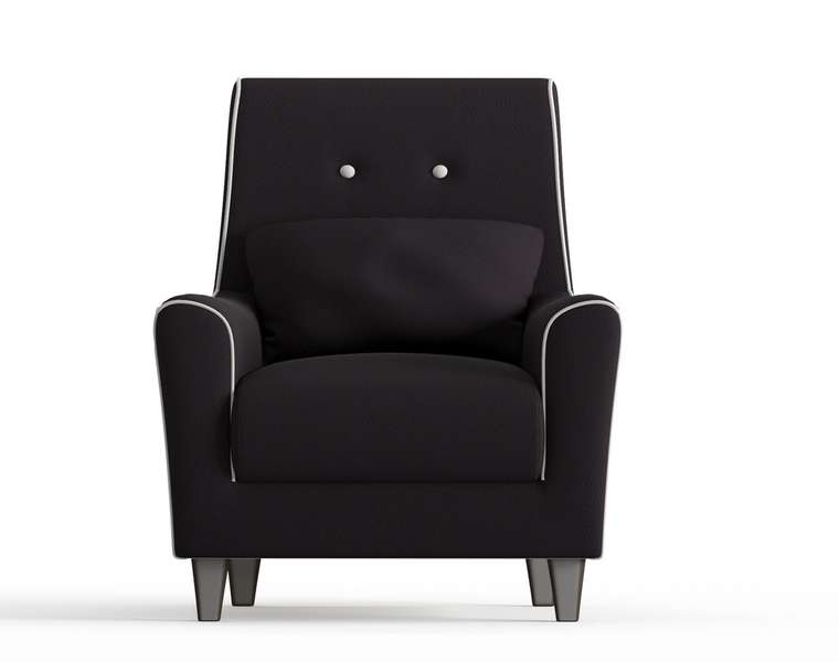 Кресло Мерлин в обивке из велюра черного цвета