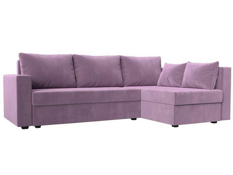 Угловой диван-кровать Мансберг сиреневого цвета правый угол