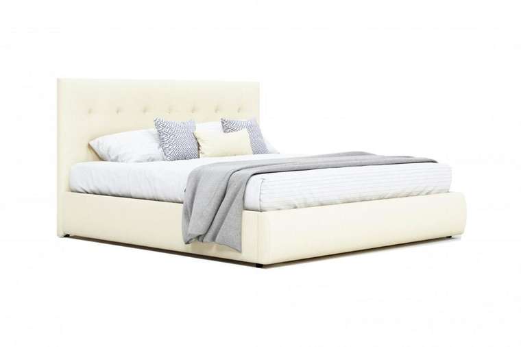 Кровать Selesta 140х200 с подъемным механизмом светло-бежевого цвета