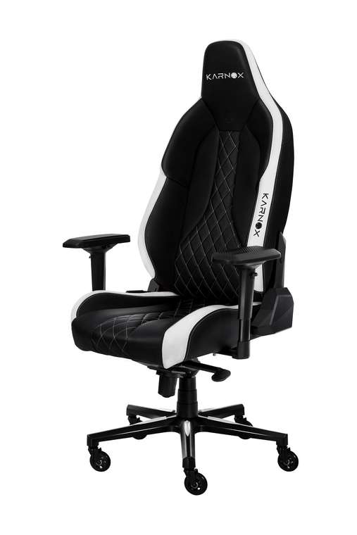 Премиум игровое кресло Commander черно-белого цвета