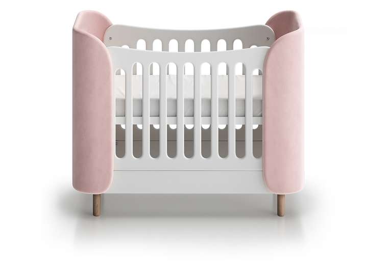 Кроватка Kidi Soft mini 60х120 розового цвета