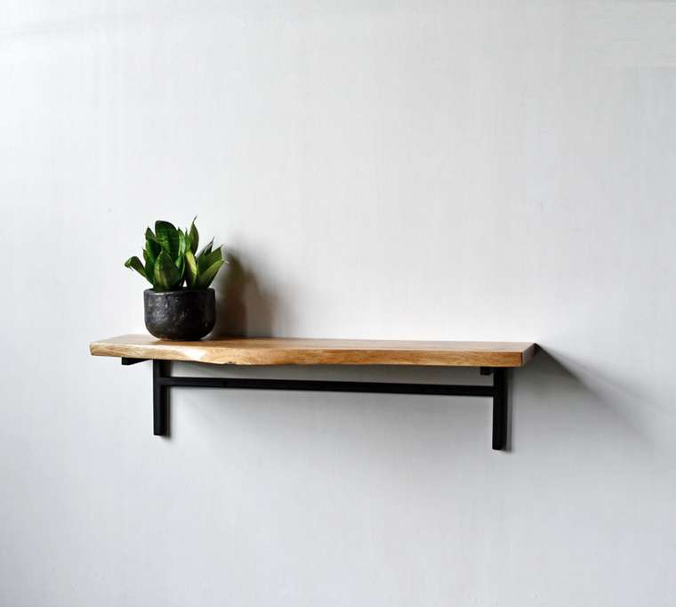 Полка Wood из массива дуба и металла