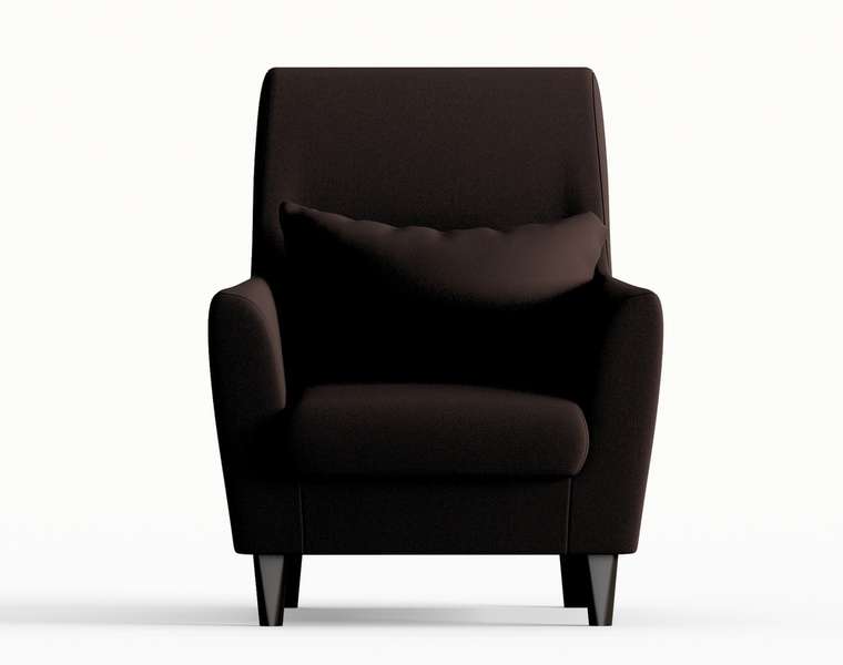 Кресло из велюра Кастилия коричневого цвета