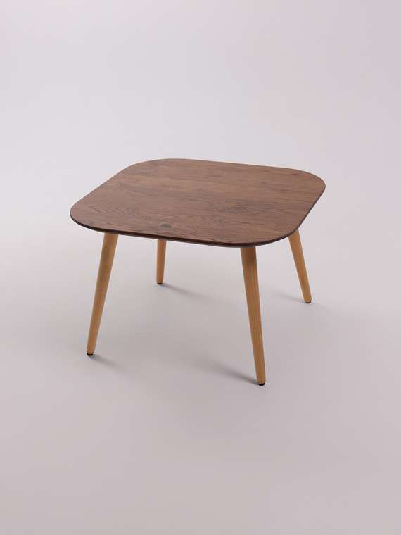 Стол журнальный квадратный 58х58 шпон коричневый