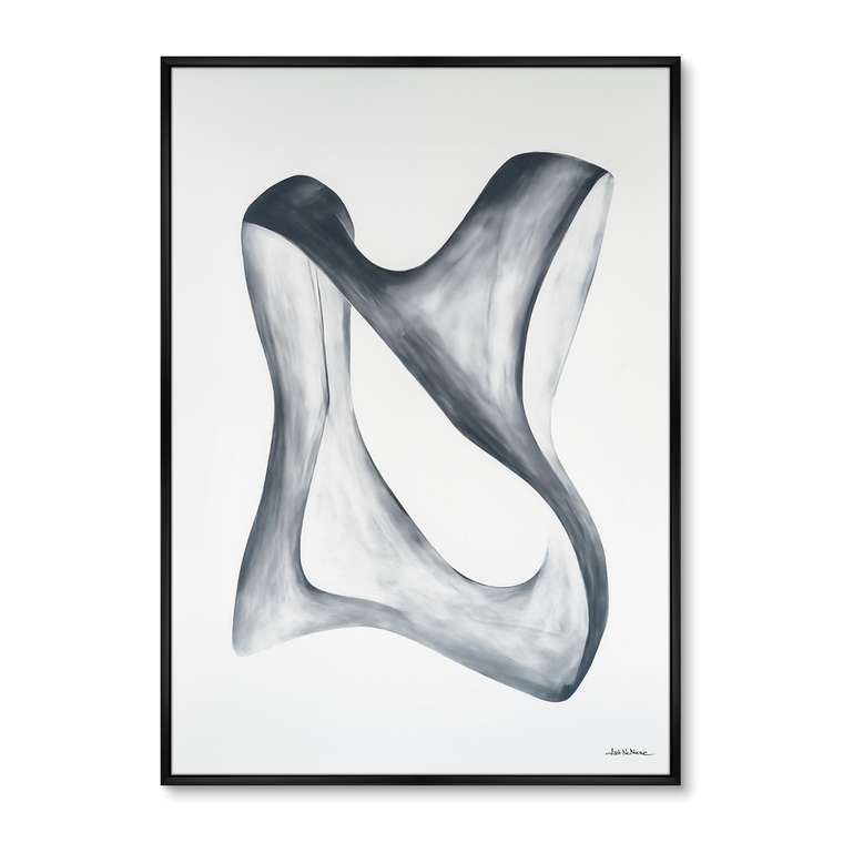 Репродукция картины Streamlined shape in white and grey, 2024г.