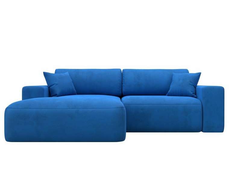 Угловой диван-кровать Лига 036 Классик темно-голубого цвета левый угол
