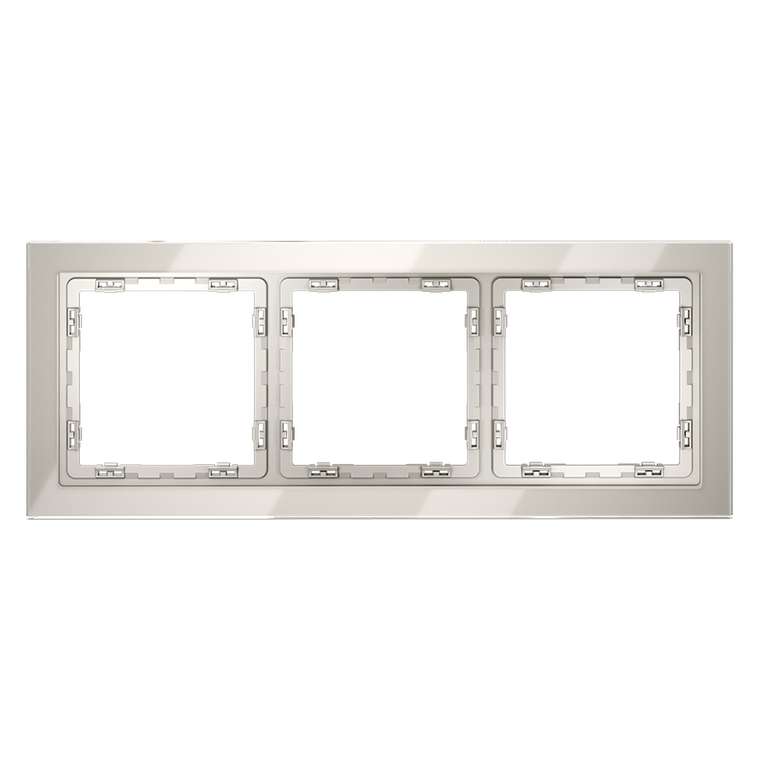 Рамка стеклянная VOLTUM S70 на 3 поста, (кашемир, стекло)