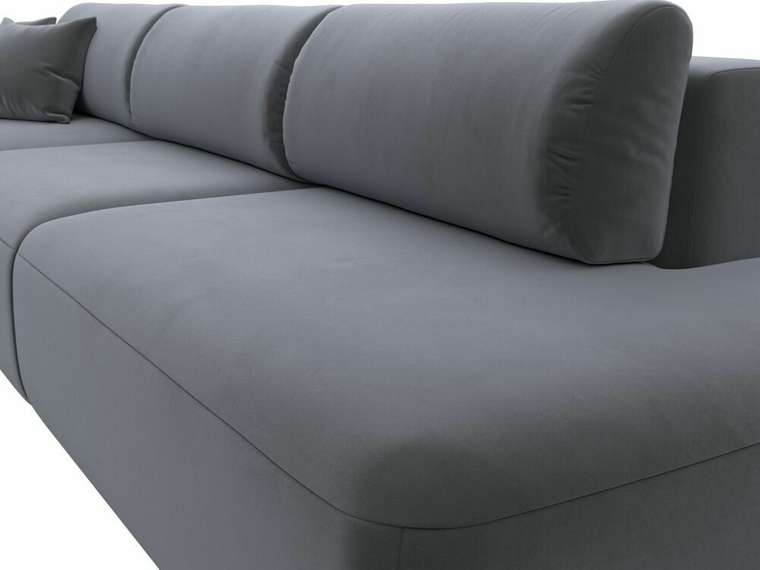 Угловой диван-кровать Лига 036 Модерн Лонг темно-серого цвета левый угол