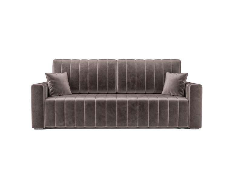 Прямой диван-кровать Лондон серо-коричневого цвета