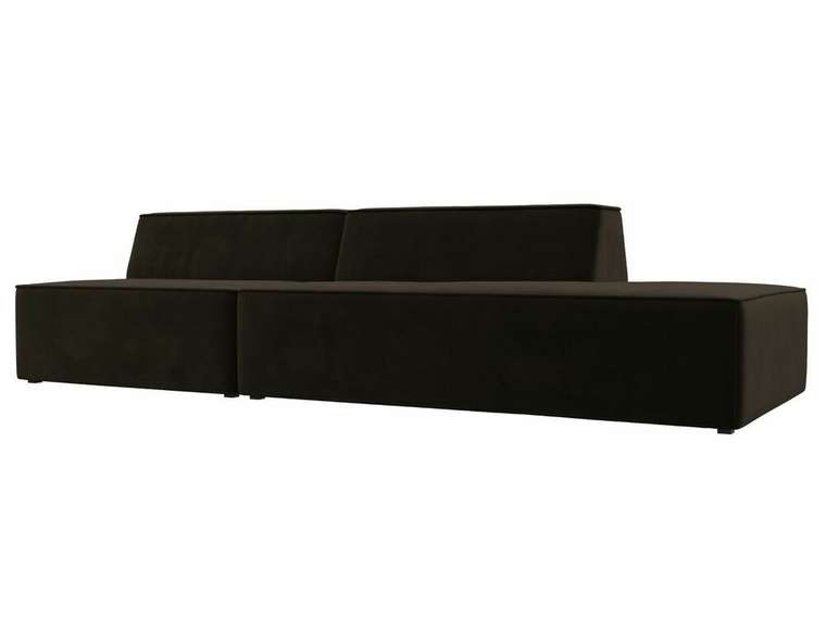 Прямой модульный диван Монс Модерн коричневого цвета правый