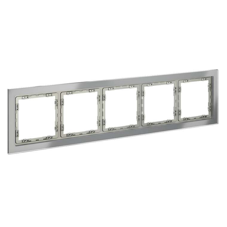 Рамка стеклянная VOLTUM S70 на 5 постов, (сталь, стекло)