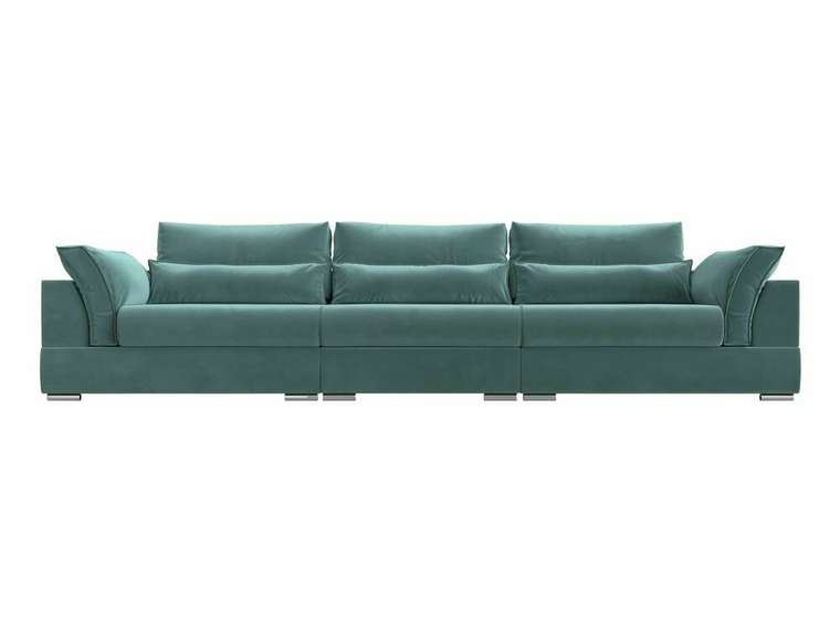 Прямой диван-кровать Пекин Long бирюзового цвета