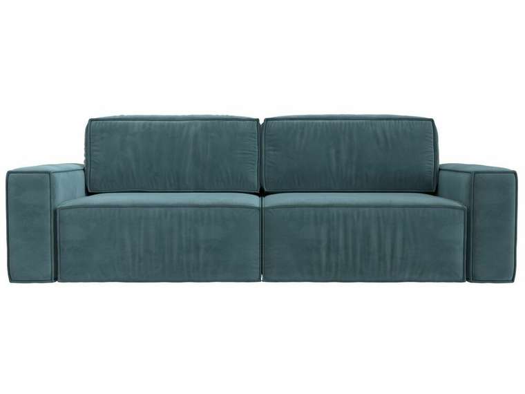Прямой диван-кровать Прага классик бирюзового цвета