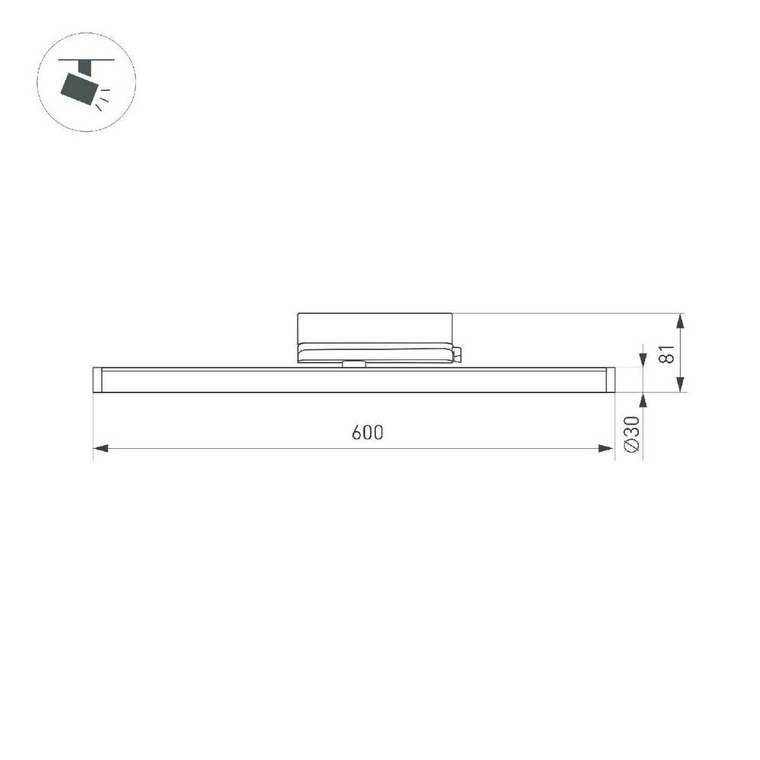 Трековый трехфазный светильник Arlight LGD-TUBE-TURN-4TR-L600-20W Day4000 (BK, 180 deg, 230V) 036297(1)