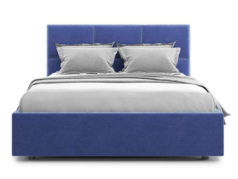 Кровать Bolsena 140х200 синего цвета с подъемным механизмом 
