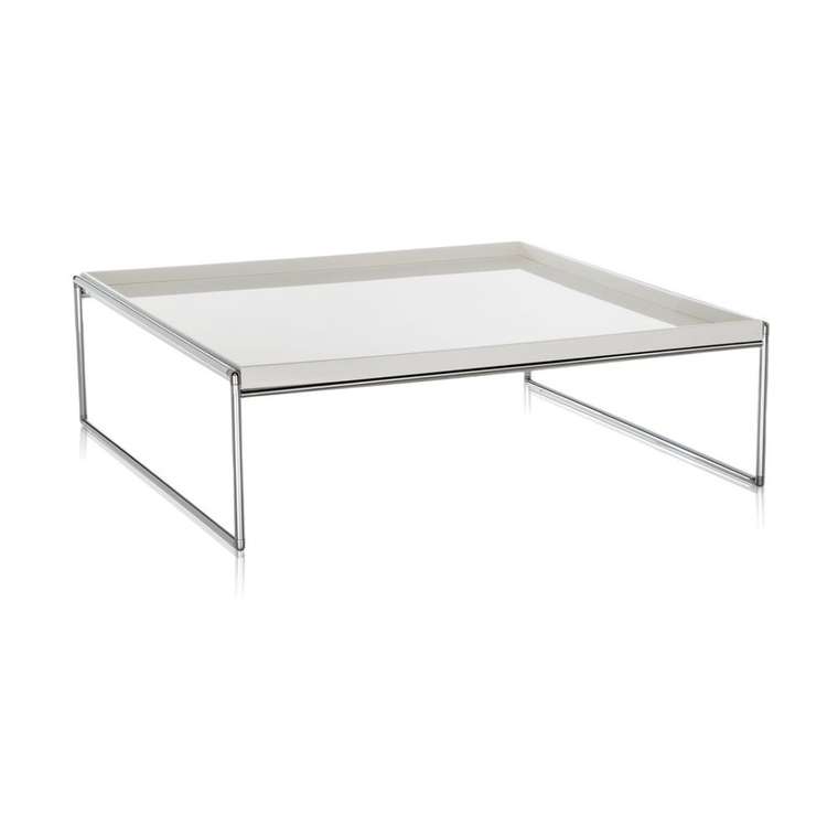 Журнальный столик Trays глянцево-белого цвета большой