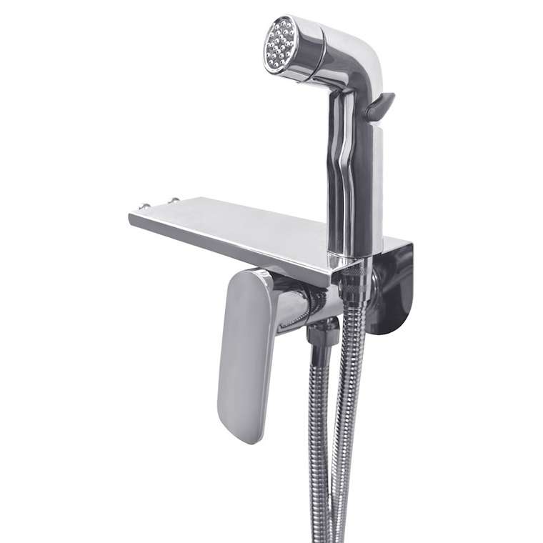 Гигиенический душ со смесителем встраиваемый с полкой ESKO SMHMX, хром