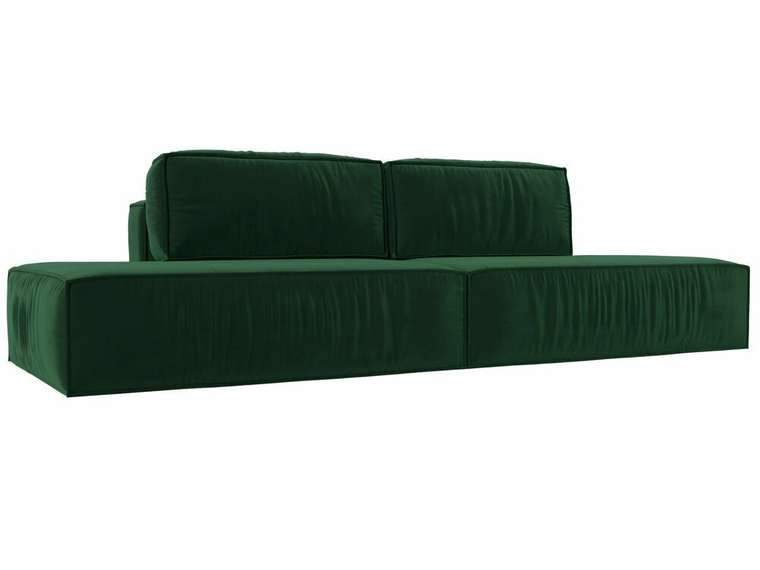 Прямой диван-кровать Прага лофт зеленого цвета