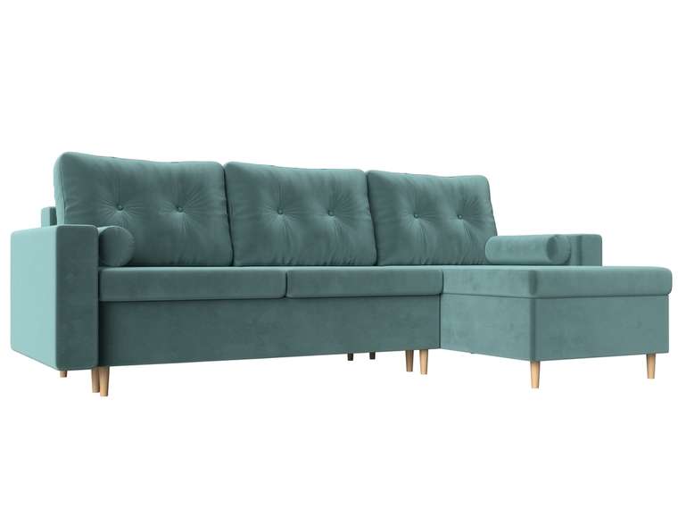 Угловой диван-кровать Белфаст бирюзового цвета  правый угол