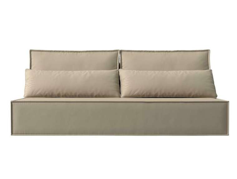 Прямой диван-кровать Фабио бежевого цвета (экокожа)