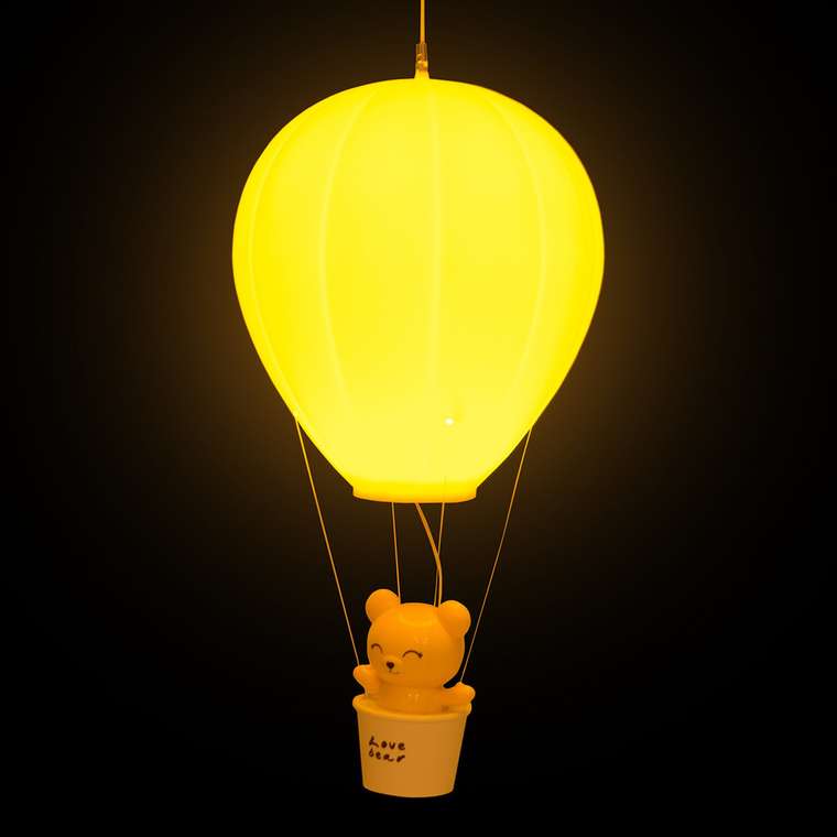 Детский ночник Медвежонок на Воздушном Шаре желтого цвета