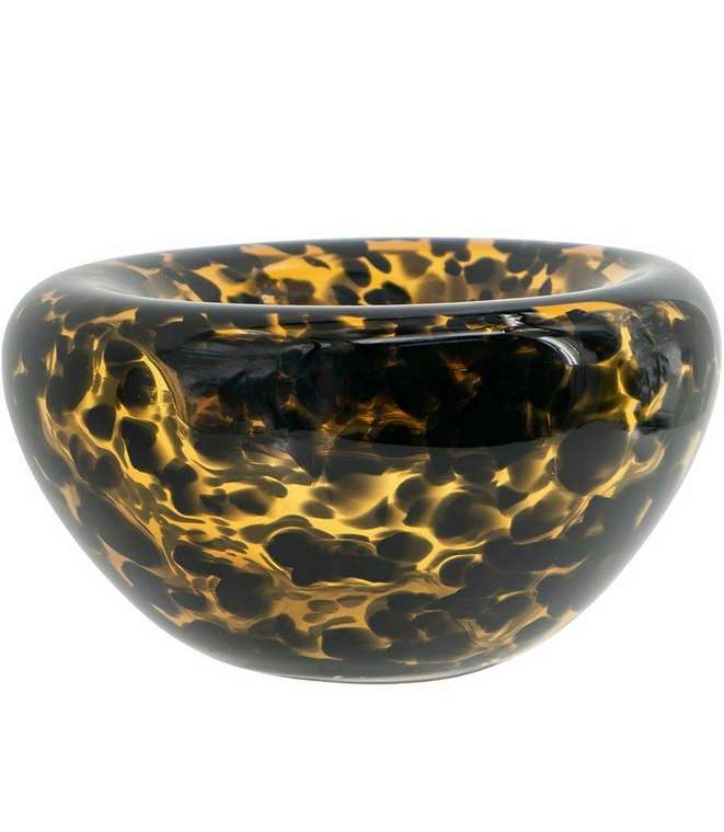 Стеклянная ваза черно-желтого цвета