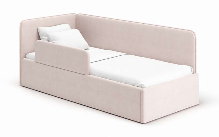Кровать-диван Leonardo 70х160 розового цвета с подъёмным механизмом и бортиком
