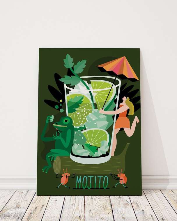 Принт Mojito 40х60 зеленого цвета