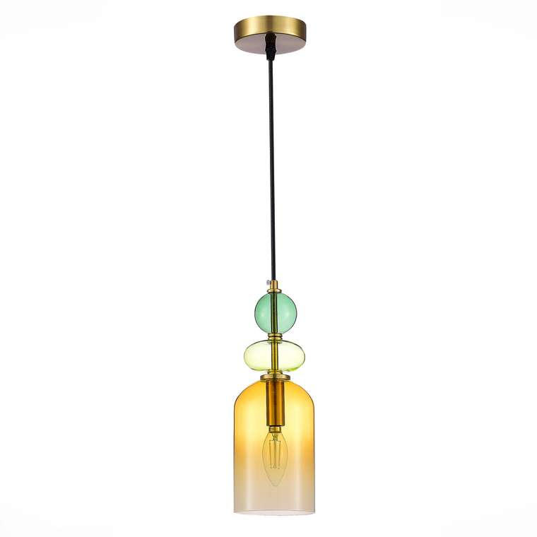 Подвесной светильник Gea с плафоном янтарного цвета